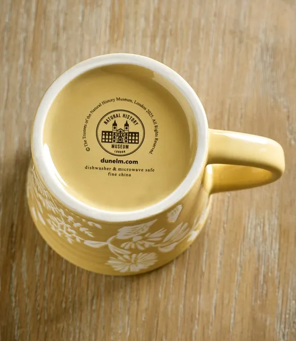 Starling Mug with Botanical Pattern - Yellow