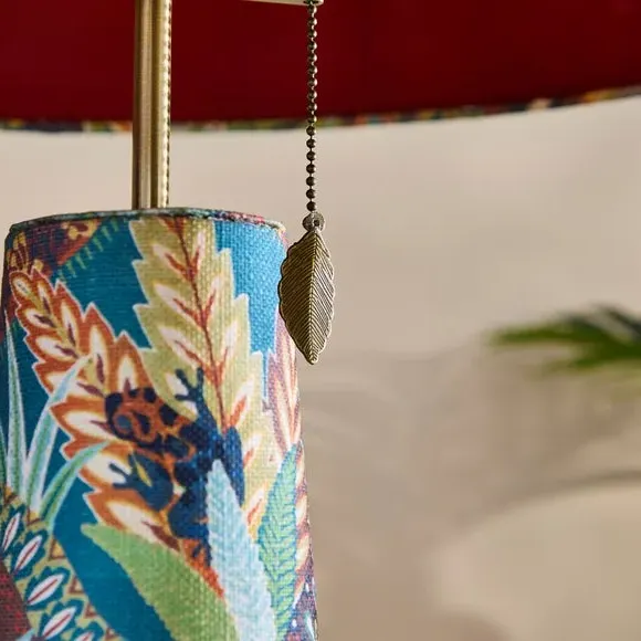 Tapered Floor Lamp with Pull Cord - Multicolor
