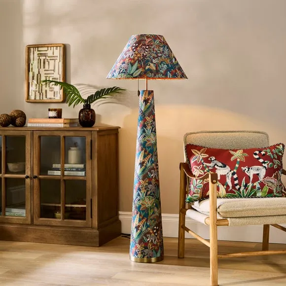 Tapered Floor Lamp with Pull Cord - Multicolor
