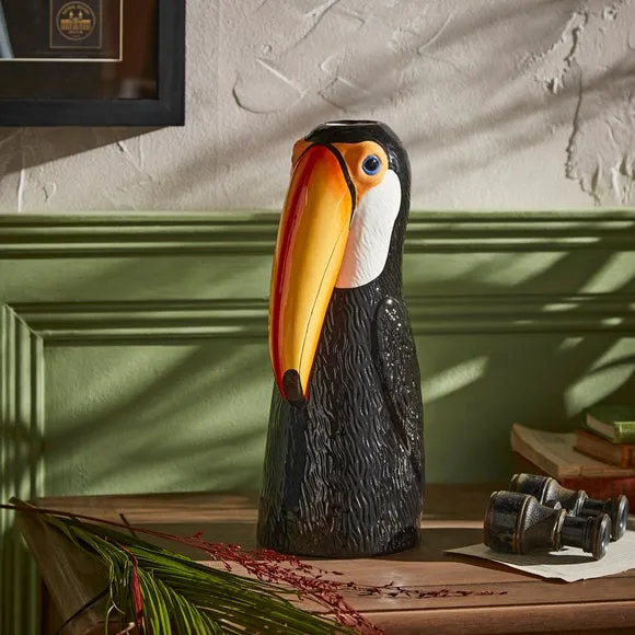 Toucan Ceramic Vase - Black/White, Ceramic