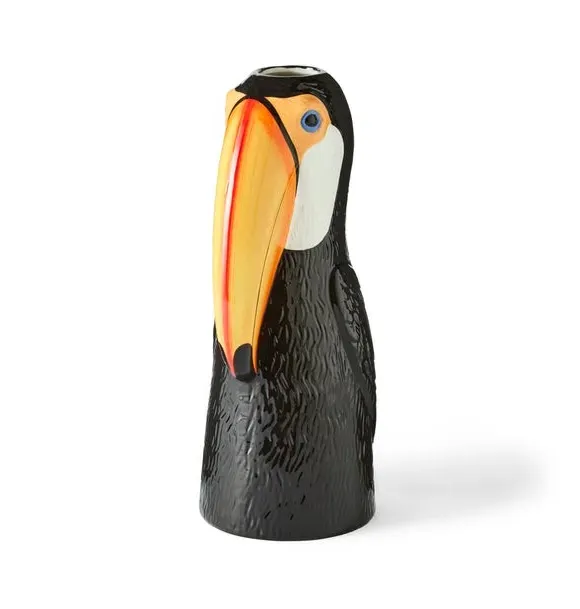 Toucan Ceramic Vase - Black/White, Ceramic