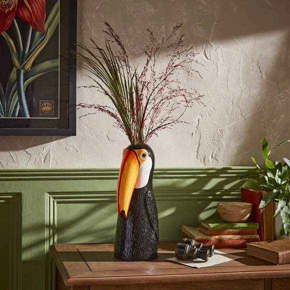 Toucan Ceramic Vase - Black/White, Ceramic image