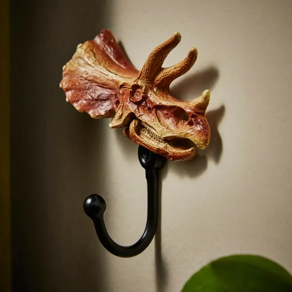 Triceratops Curtain Hook Pair - Black, Metal
