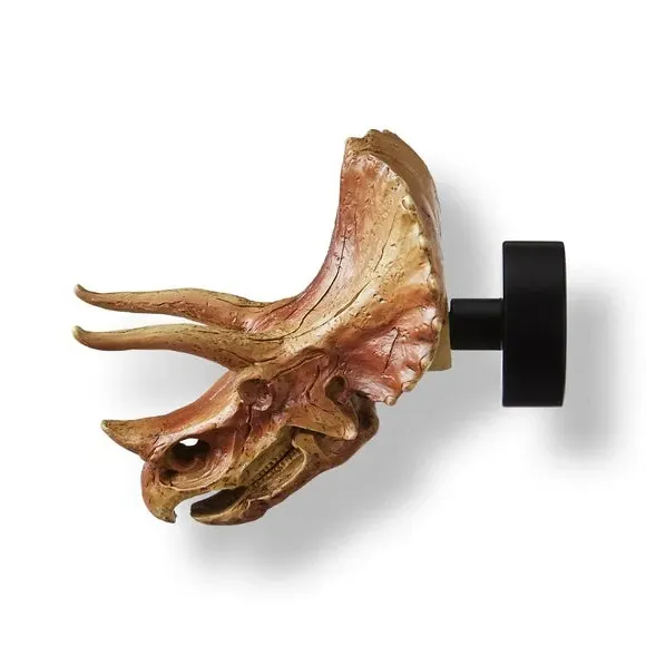 Triceratops Finial Pair - Black, Metal