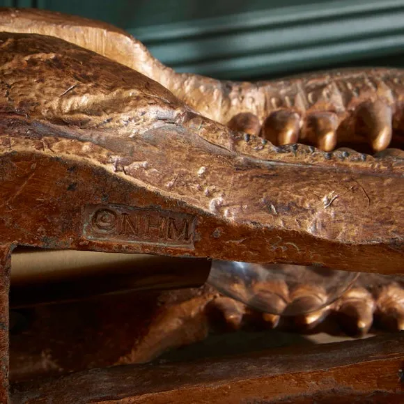 Tyrannosaurus Skull Table Lamp - Gold
