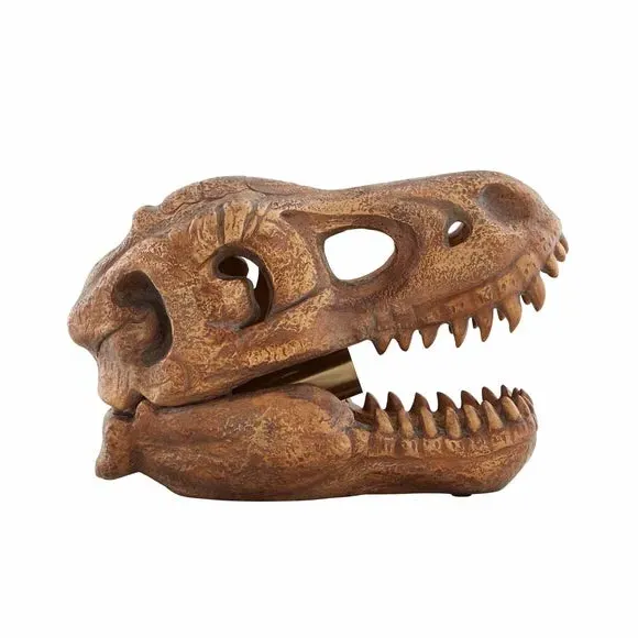 Tyrannosaurus Skull Table Lamp - Gold