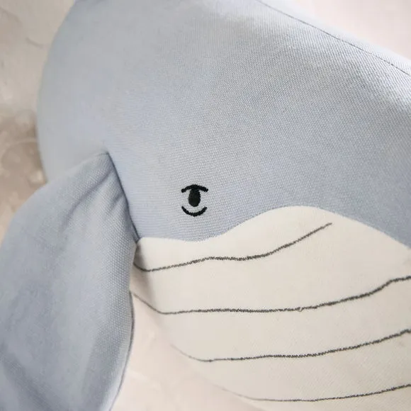 Whale Wall Head Decoration - Grey, Cotton