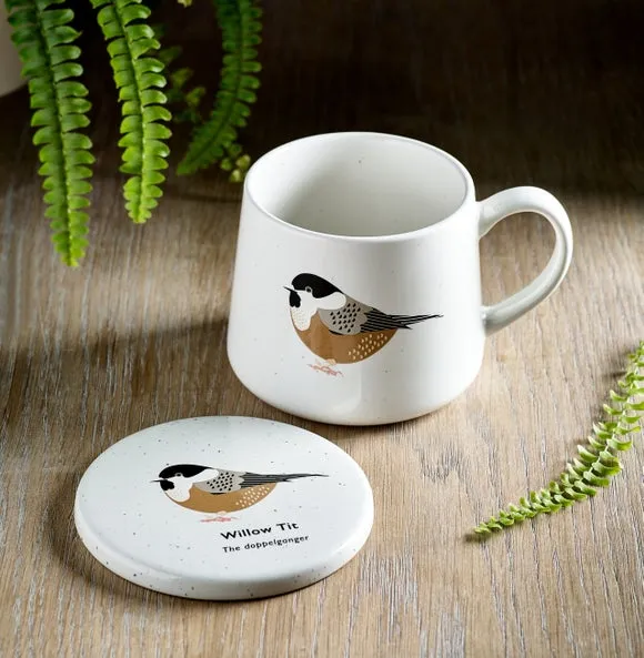 Willow Tit Mug & Coaster Set - Cream, Sandstone image