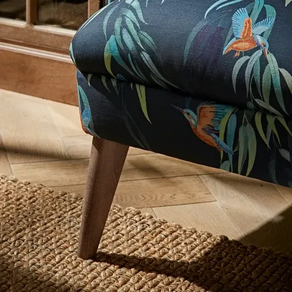 Wing Back Armchair - Kingfisher Print, Fabric