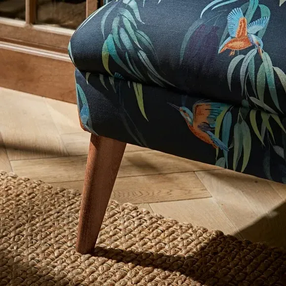 Wing Back Armchair - Kingfisher Print, Fabric