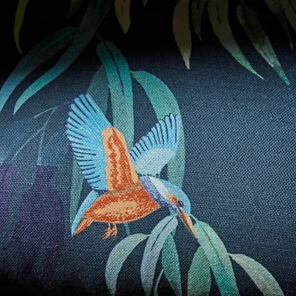 Wing Back Armchair - Kingfisher Print, Fabric