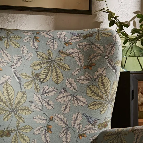 Wing Chair with Fixed Back - Arboretum Print