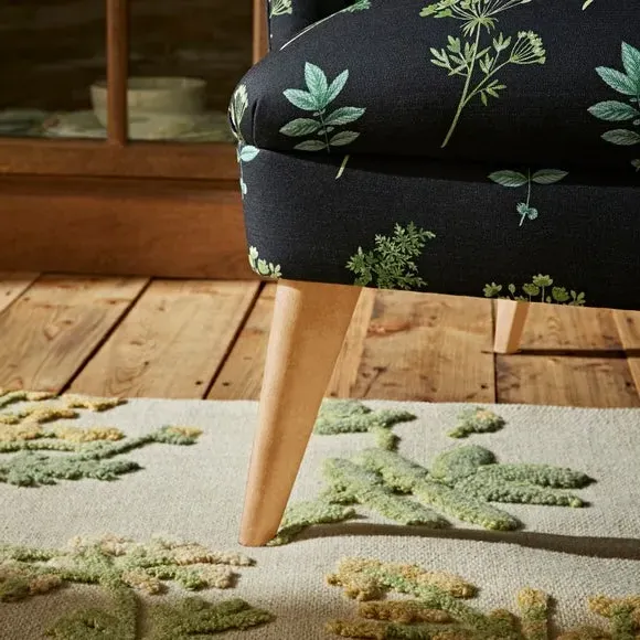 Wingback Armchair - Marsh Botanical Print