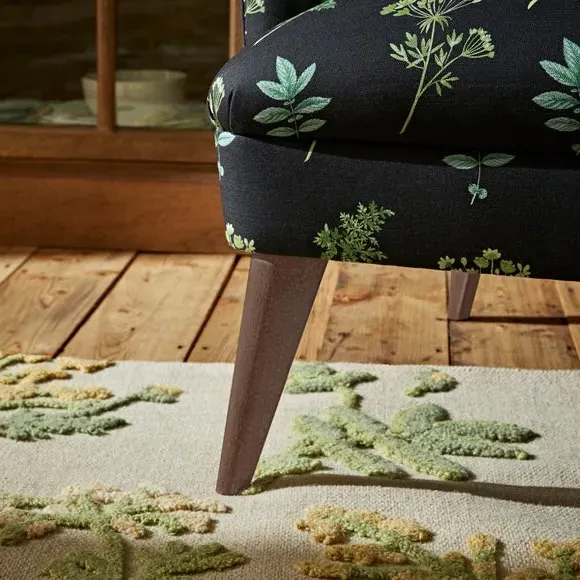 Wingback Armchair - Marsh Botanical Print
