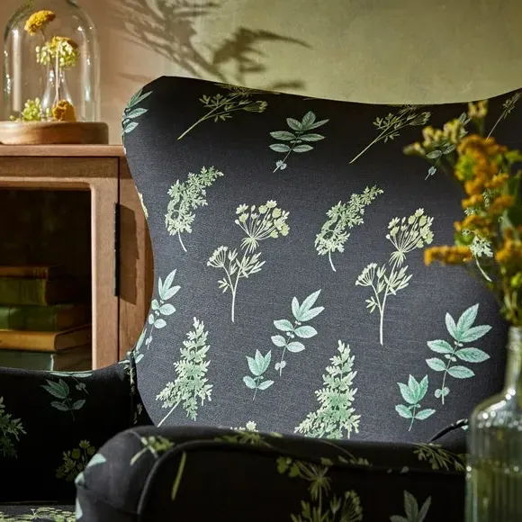 Wingback Armchair - Marsh Botanical Print