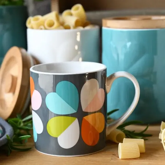 Decorated Mug with Floral Design - Multicolor image