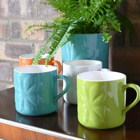 Embossed Mug - Blue, Ceramic image