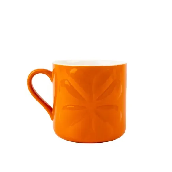 Embossed Mug - Orange, Ceramic
