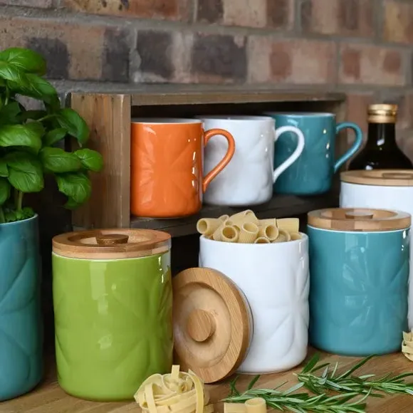 Embossed Mug - Orange, Ceramic