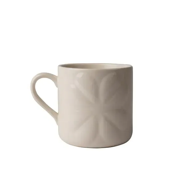 Embossed Mug - White, Ceramic