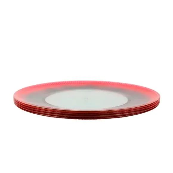 Set of 4 Ombre Plates - Multicolor, Plastic