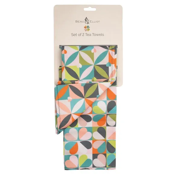 Tea Towel Set of 2 - Multicolor, Cotton