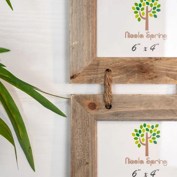 4-Photo Hanging Frame Set - Light Wood