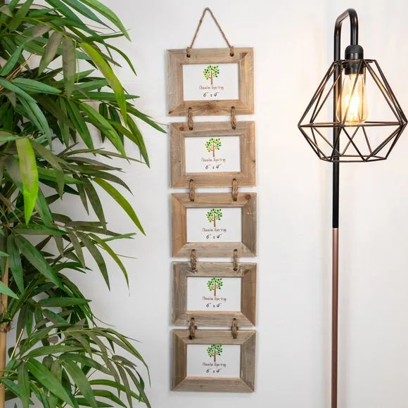 4-Photo Hanging Frame Set - Light Wood image