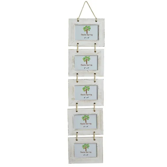 4-Photo Hanging Frame Set - Washed White