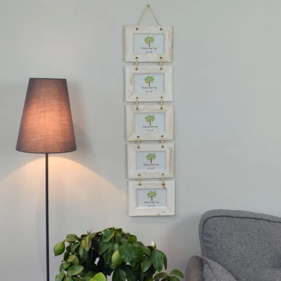 4-Photo Hanging Frame Set - Washed White