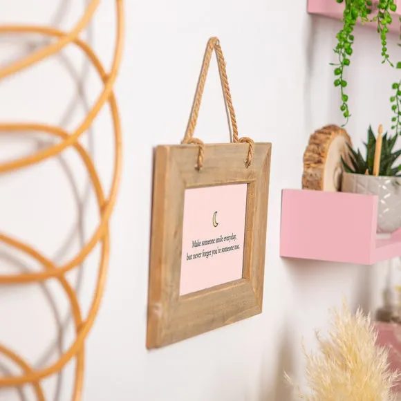 Set of 2 Hanging Photo Frames - Light Wood
