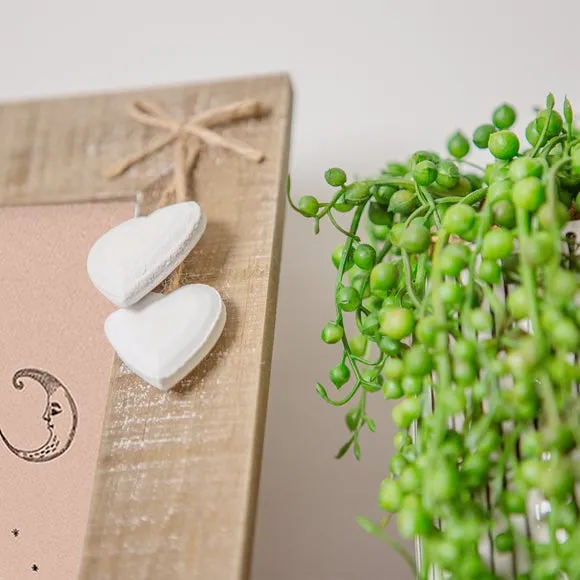 Set of 2 Photo Frames with Hearts - Light Wood