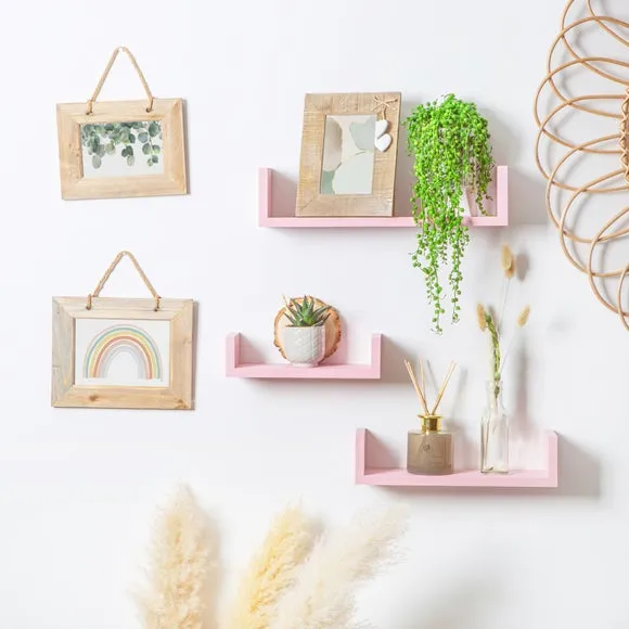 Set of 2 Photo Frames with Hearts - Wood