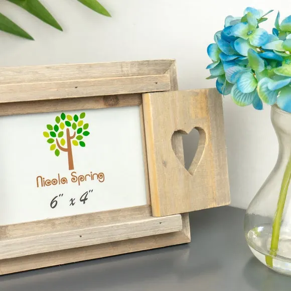 Set of 2 Photo Frames with Shutters - Wood
