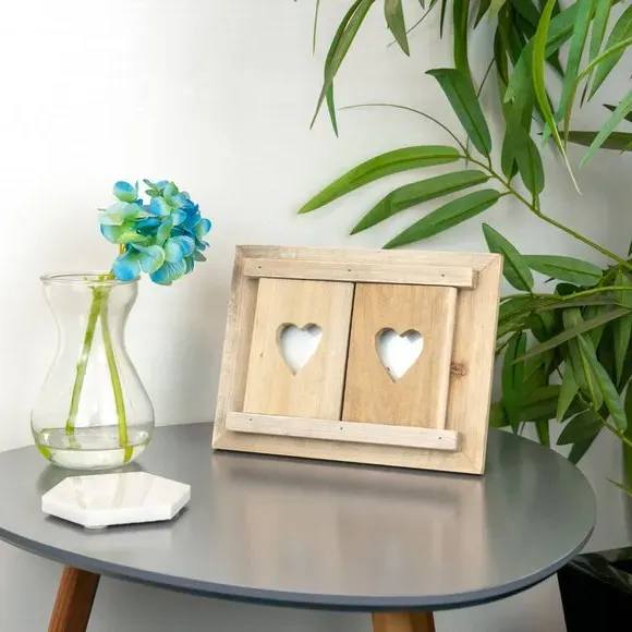 Set of 2 Photo Frames with Shutters - Wood