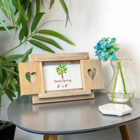 Set of 2 Photo Frames with Shutters - Wood