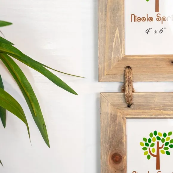 Triple Hanging Photo Frame - Light Wood