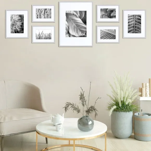 7-Piece Photo Frame Set - Grey, Aluminium