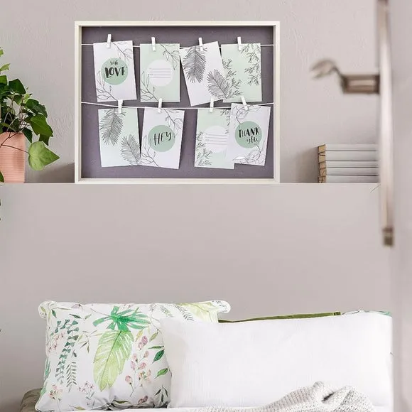 8-Photo Collage Frame with Clips - Whitewashed Wood