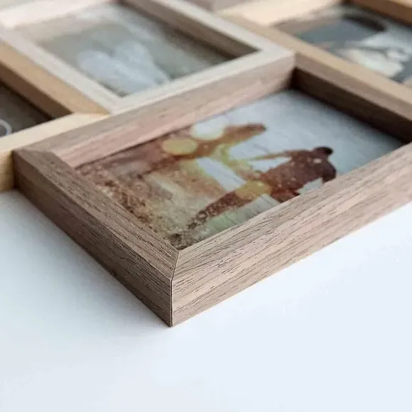 8-Picture Multi Photo Frame - Light Wood