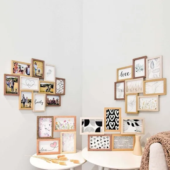 8-Picture Multi Photo Frame - Light Wood