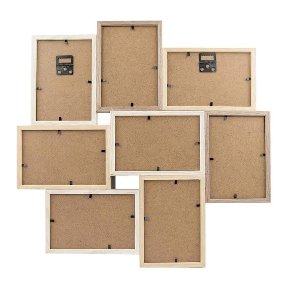 8-Picture Multi Photo Frame - Light Wood