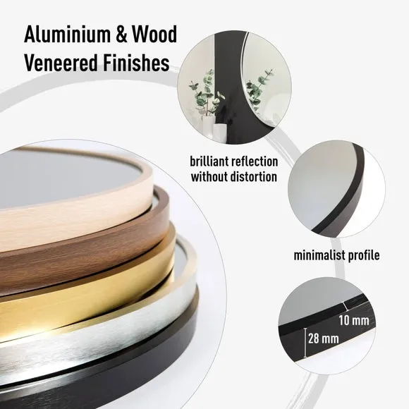 Round Wall Mirror - Black, Aluminium