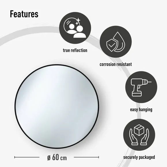 Round Wall Mirror - Silver, Aluminium