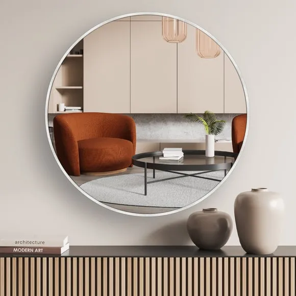 Round Wall Mirror - Silver, Aluminium