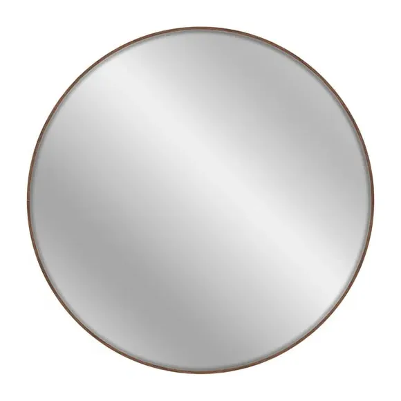Round Wall Mirror - Walnut, Aluminium