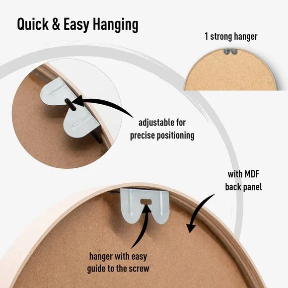 Round Wall Mirror - Walnut, Aluminium