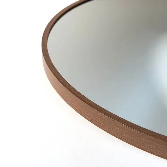 Round Wall Mirror - Walnut, Aluminium