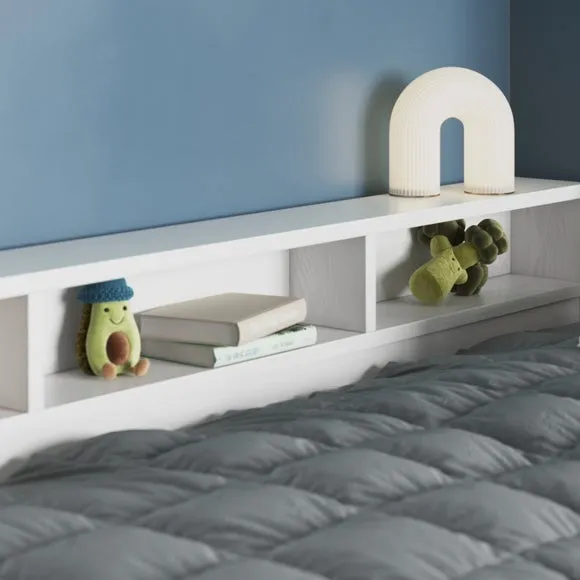 Single Day Bed with Trundle - White, Pine Wood