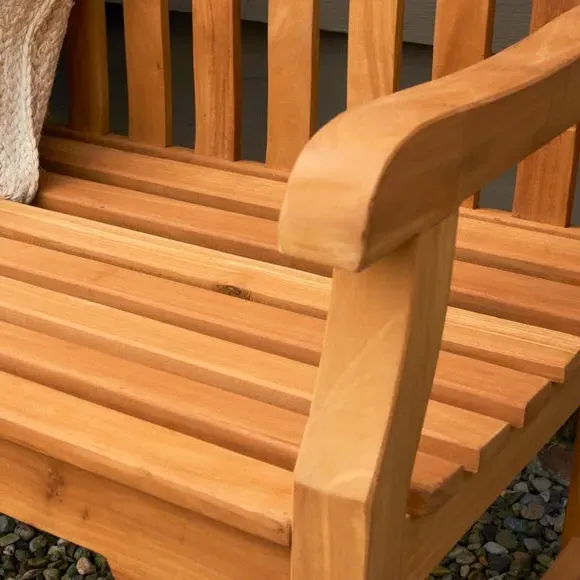 3-Seater Outdoor Bench - Natural, Mahogany